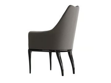 VICTOR - Upholstered leather chair with armrests by A.R. Arredamenti - view 3